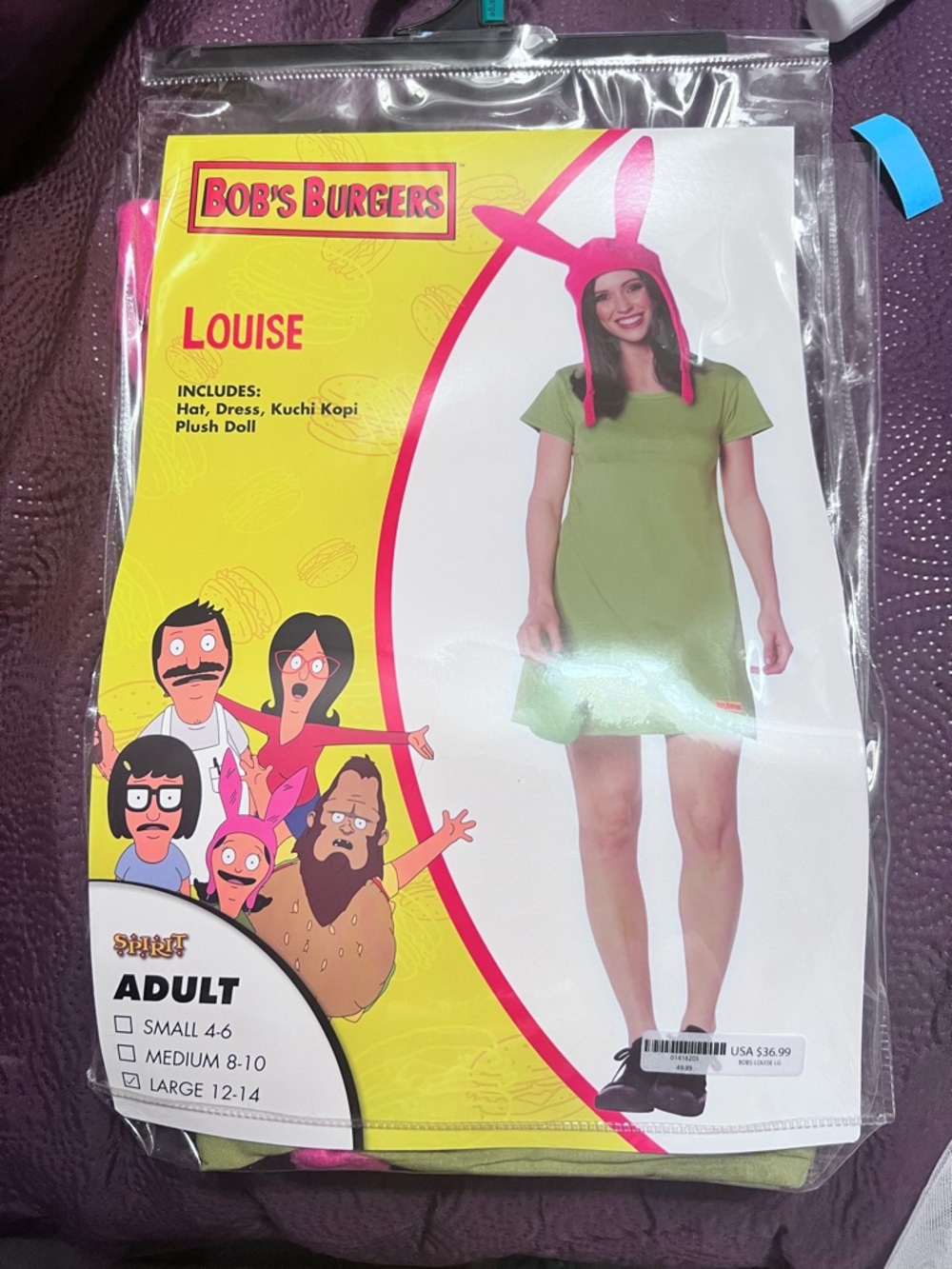 Spirit Louise Bunny-Ear Costume in Olive Green and Bright Pink